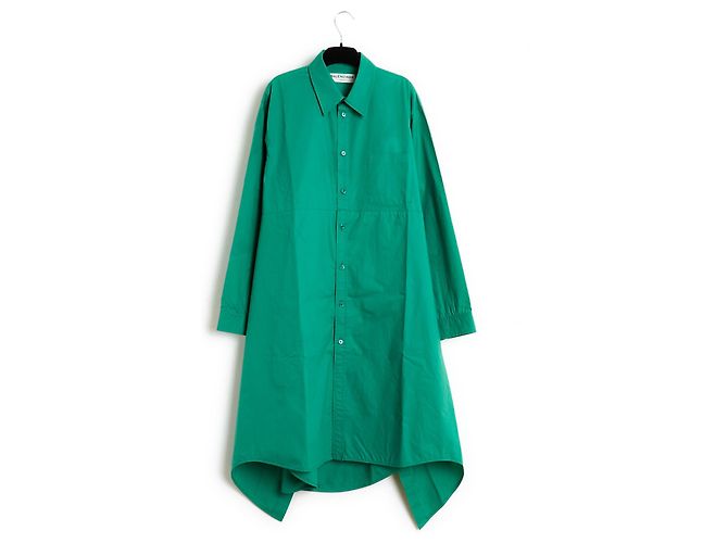 Vestido de algodón verde Balenciaga 2016 y sobrefalda FR40 - vista 2