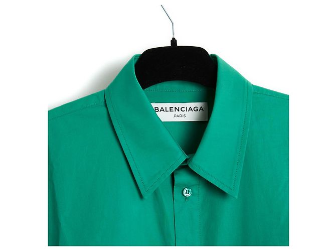 Vestido de algodón verde Balenciaga 2016 y sobrefalda FR40 - vista 4