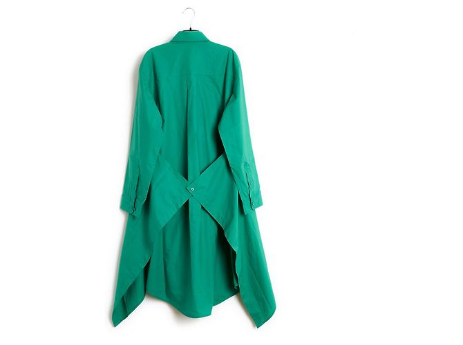 Vestido de algodón verde Balenciaga 2016 y sobrefalda FR40 - vista 5