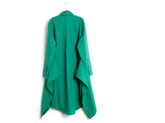 Vestido de algodón verde Balenciaga 2016 y sobrefalda FR40 - vista 6