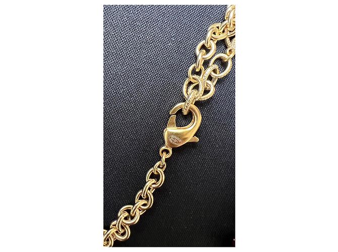 Collana lunga dorata CHANEL con dettagli CC in smalto. Marrone D'oro - vista 3