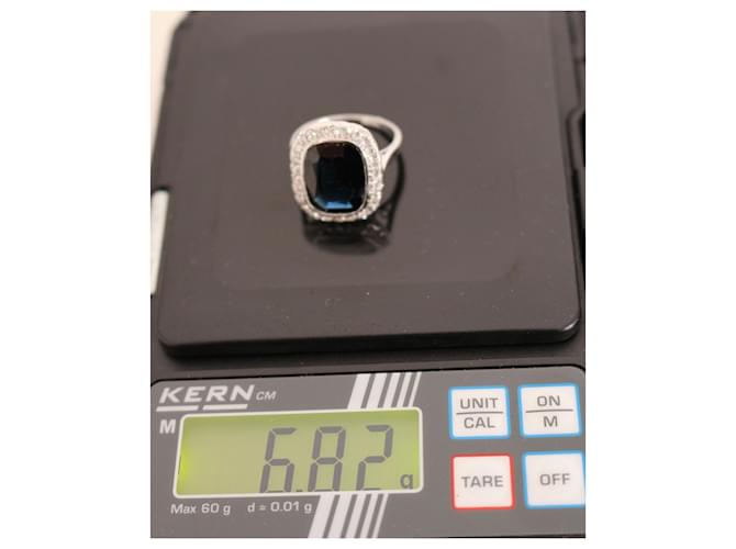 Sans Arcidet Art-Déco-Ring mit Saphir Marineblau - Ansicht 2