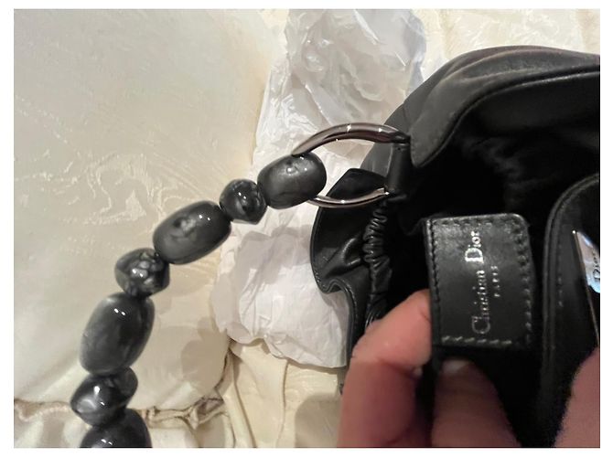 Borsa a mano Christian Dior Malice Paerla in agnello grigio - vista 9