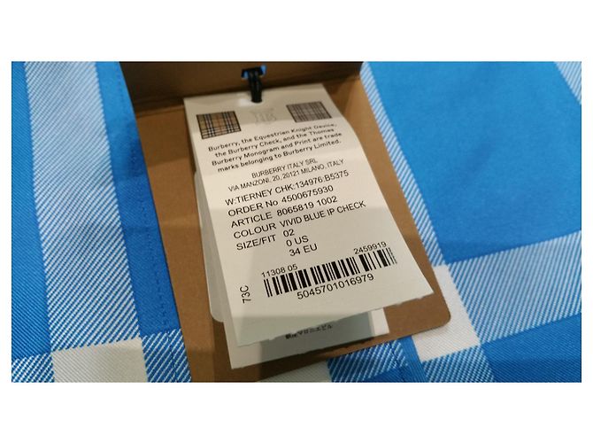 Camicia Burberry Tierney in seta, colore "Vivid Blue" Blu chiaro - vista 5