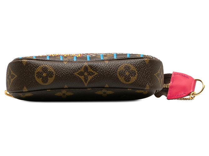 Mini pochette accessori Louis Vuitton con stampa natalizia Vivienne monogramma marrone - vista 4