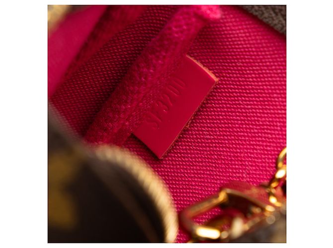 Mini pochette accessori Louis Vuitton con stampa natalizia Vivienne monogramma marrone - vista 7