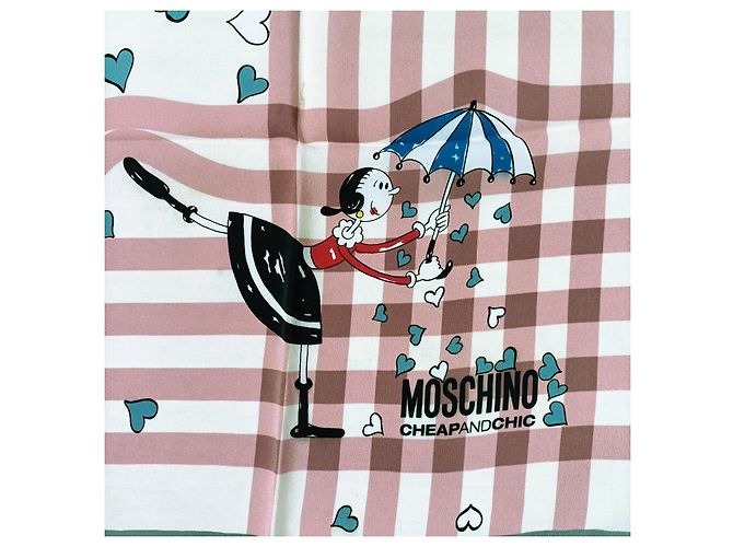 Foulard di seta Olive Oyl di Moschino, Moschino Cheap and Chic Rosa Multicolore - vista 2