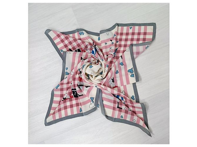 Foulard di seta Olive Oyl di Moschino, Moschino Cheap and Chic Rosa Multicolore - vista 4