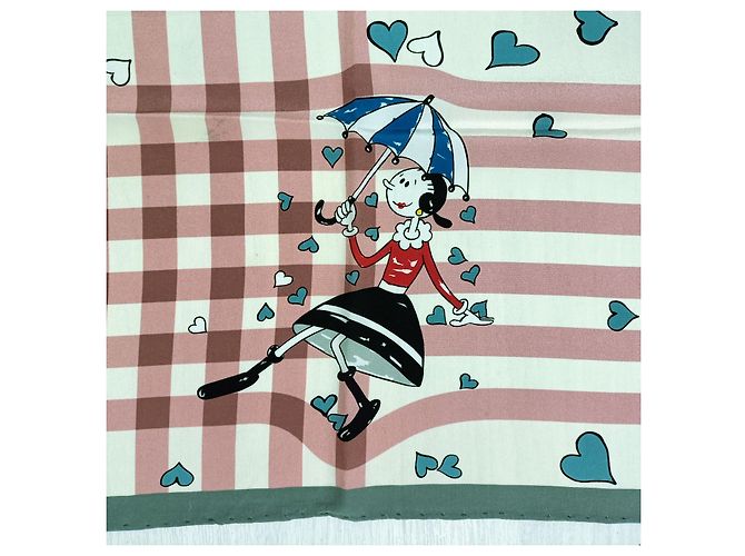 Foulard di seta Olive Oyl di Moschino, Moschino Cheap and Chic Rosa Multicolore - vista 9
