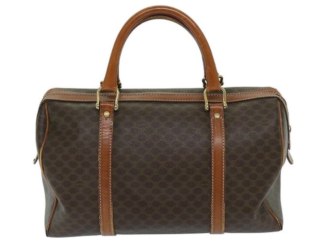 Céline CELINE Borsa Boston in tela macadam PVC Marrone Auth yk11253 - vista 2