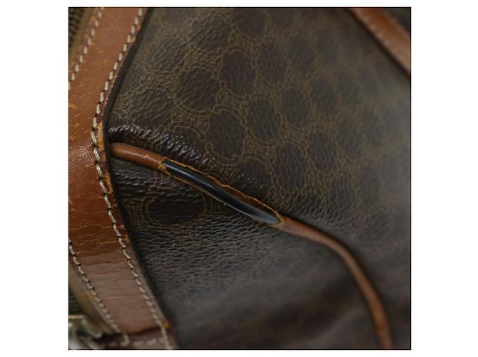 Céline CELINE Borsa Boston in tela macadam PVC Marrone Auth yk11253 - vista 7