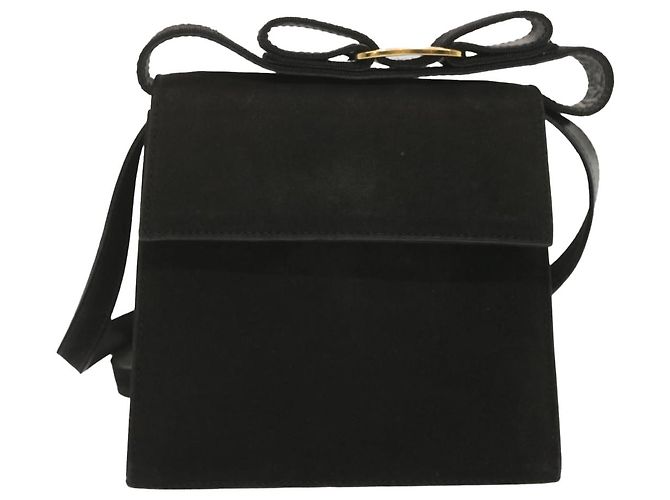 Borsa a mano Salvatore Ferragamo in pelle scamosciata 2modo Black Auth hk1171 Nero - vista 13