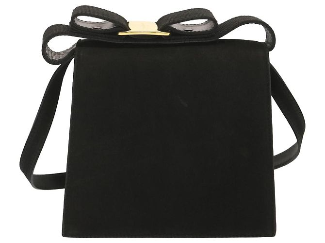 Borsa a mano Salvatore Ferragamo in pelle scamosciata 2modo Black Auth hk1171 Nero - vista 2
