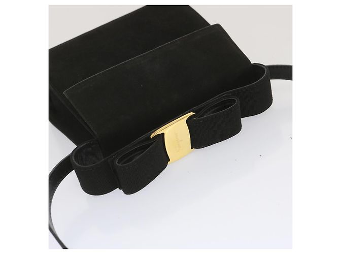Borsa a mano Salvatore Ferragamo in pelle scamosciata 2modo Black Auth hk1171 Nero - vista 6