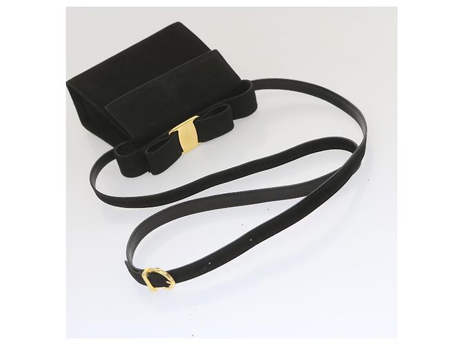 Borsa a mano Salvatore Ferragamo in pelle scamosciata 2modo Black Auth hk1171 Nero - vista 7