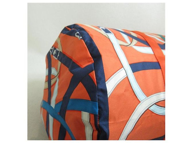 Duffle Hermès Borsone Cavalcadour Airsilk 44 Boston Bag Arancione - vista 10