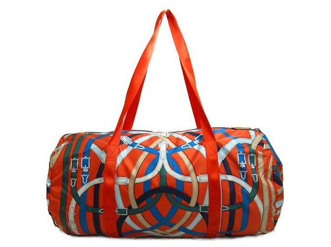 Duffle Hermès Borsone Cavalcadour Airsilk 44 Boston Bag Arancione - vista 2