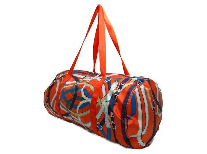 Duffle Hermès Borsone Cavalcadour Airsilk 44 Boston Bag Arancione - vista 3