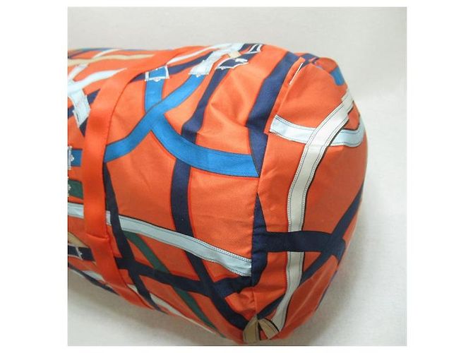 Duffle Hermès Borsone Cavalcadour Airsilk 44 Boston Bag Arancione - vista 9