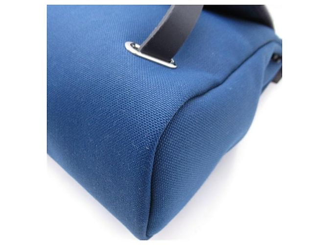 Hermès Zaino Toile Herbag Blu - vista 11