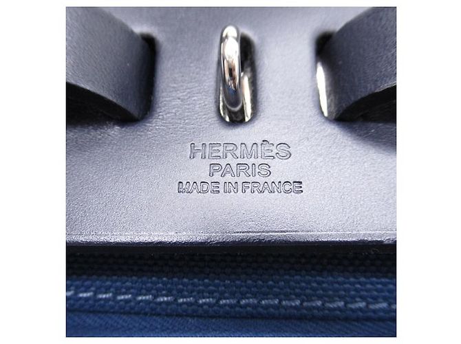 Hermès Zaino Toile Herbag Blu - vista 6
