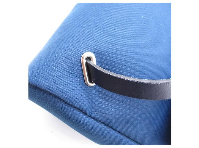 Hermès Zaino Toile Herbag Blu - vista 9