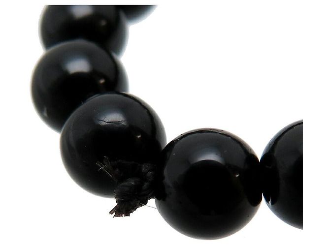 Chrome Hearts Bague à breloque poignard en perles d'onyx argentées - vue 6