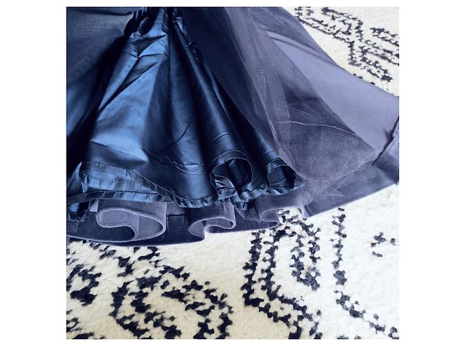 Blaues Samtkleid von Tartine et Chocolat, festliches Kleid. Marineblau - Ansicht 11
