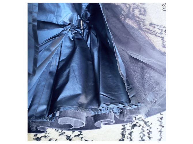 Blaues Samtkleid von Tartine et Chocolat, festliches Kleid. Marineblau - Ansicht 12