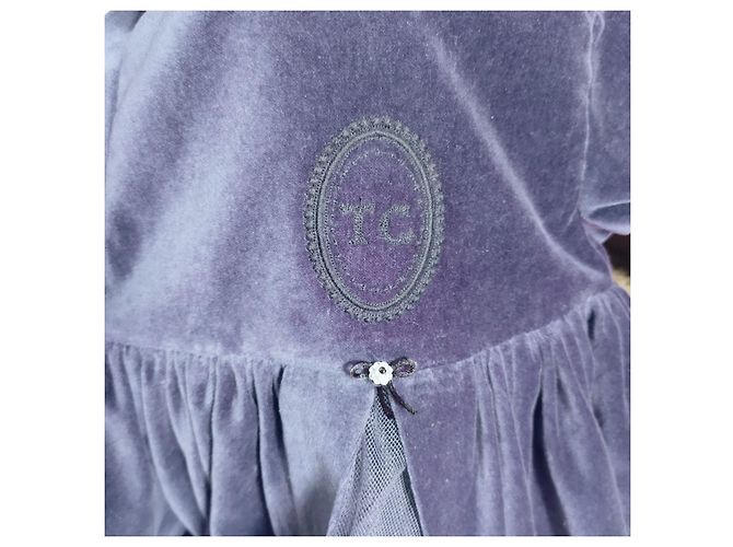 Blaues Samtkleid von Tartine et Chocolat, festliches Kleid. Marineblau - Ansicht 13