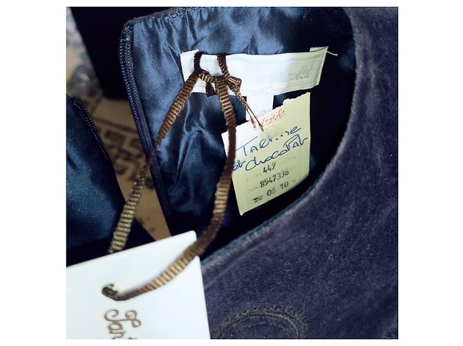 Blaues Samtkleid von Tartine et Chocolat, festliches Kleid. Marineblau - Ansicht 14