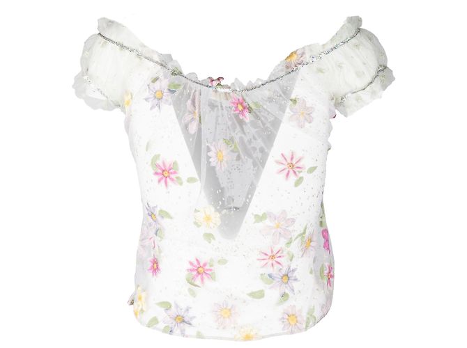 Top floreale trasparente Roberto Cavalli Multicolore - vista 2