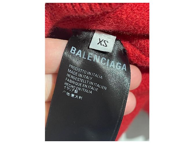 BALENCIAGA Strick T.International XS Wolle Rot - Ansicht 6