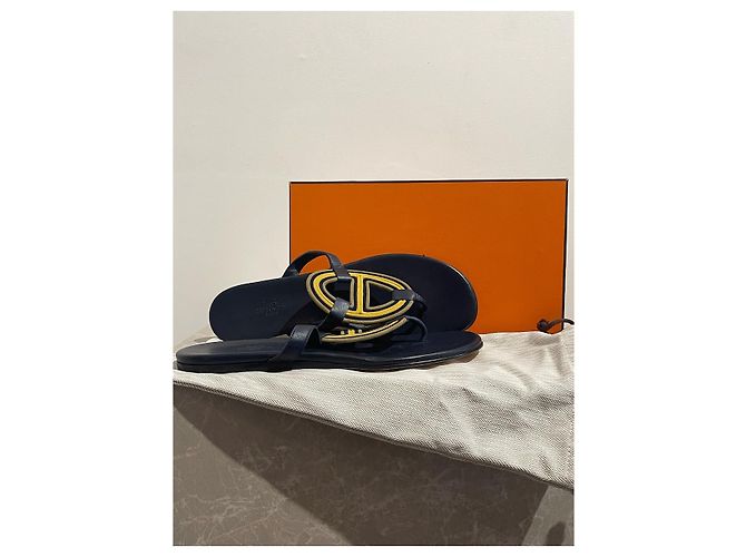 Hermès Sandali HERMES T.EU 41 Pelle Blu - vista 9