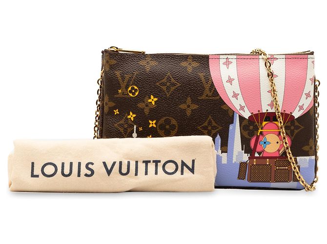 Borsa a tracolla Illustre Vivienne Shanghai con zip Pochette foderata con monogramma marrone Louis Vuitton - vista 11