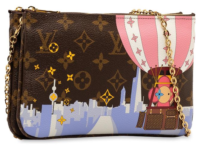 Borsa a tracolla Illustre Vivienne Shanghai con zip Pochette foderata con monogramma marrone Louis Vuitton - vista 2