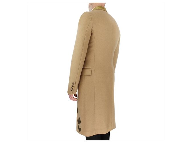Alexander McQueen Bullion Embroidered Moth Coat Brown - view 6
