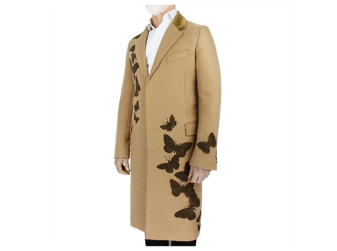 Alexander McQueen Bullion Embroidered Moth Coat Brown - view 8