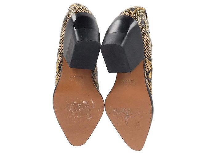 Chloé Chloe Rylee Ankle Boots mit Schlangenhautprägung aus gelbem Leder - Ansicht 5