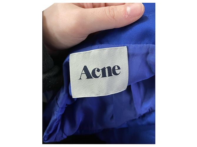 Acne Studios – Betty – Fließendes Minikleid aus Satin aus blauem Polyester - Ansicht 3