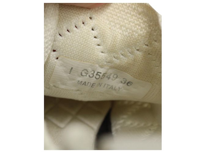 Sneakers basse trapuntate Chanel in lana bianca Bianco - vista 8