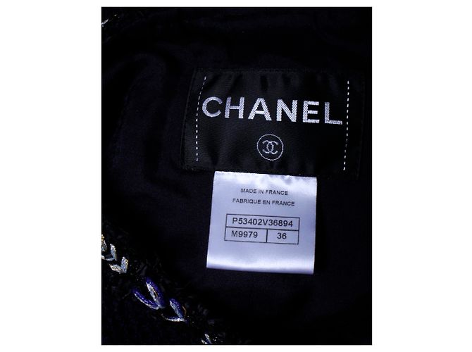 Chanel Buttoned Evening Jacket in Navy Blue Wool - view 4