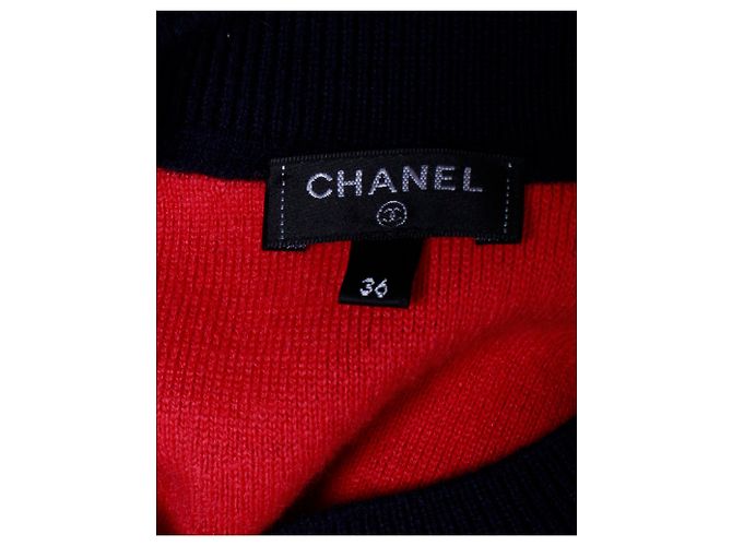 Timeless Suéter Chanel Logo em Lã Azul Marinho - vista 4