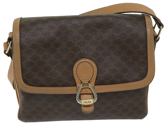 Céline CELINE Borsa a tracolla in tela di macadam PVC Pelle marrone Auth yk11104 - vista 13