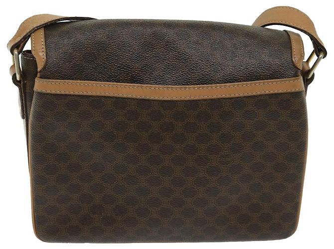 Céline CELINE Borsa a tracolla in tela di macadam PVC Pelle marrone Auth yk11104 - vista 2
