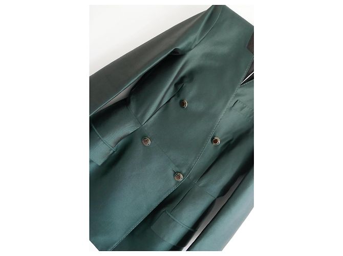Blazer giacca a clessidra in lana e seta verde bottiglia Givenchy SS20 Verde scuro - vista 5