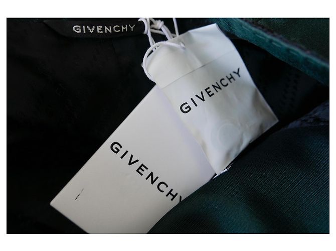 Blazer giacca a clessidra in lana e seta verde bottiglia Givenchy SS20 Verde scuro - vista 9
