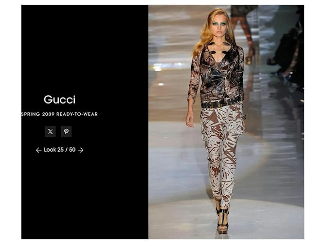 Gucci Frühjahr 2009 Python Bikerjacke Braun Schwarz Beige - Ansicht 4