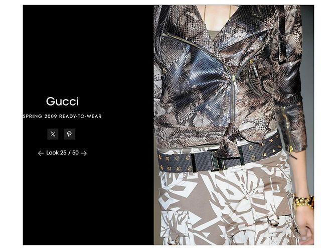 Gucci Frühjahr 2009 Python Bikerjacke Braun Schwarz Beige - Ansicht 8