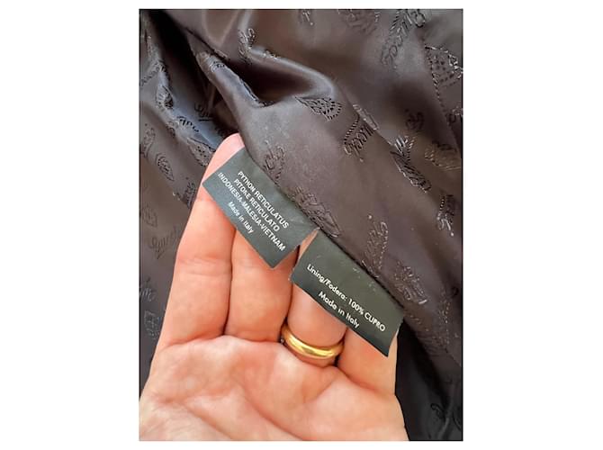 Gucci Frühjahr 2009 Python Bikerjacke Braun Schwarz Beige - Ansicht 9